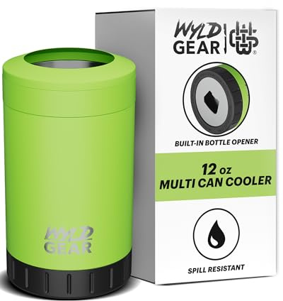 Wyld Gear Multi-Can 12 oz (354 ml), Lime Green - Inklusive V-Flow Sip Lid (wiederverschließbarer Deckel) & Schraubaufsatz | Dosenhalter | passt in Cup Holder | BPA-frei