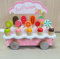 Ulikey Juguete de Helado, Carrito Helados de Madera, Tienda de Helados con Almacenaje, Juguete de Madera Accesorios de Cocina, Juguete Montessori Aprendizaje Temprano para Niñas Niños 3 4 5 6 años