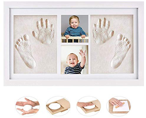 APOTRONI Cadre Empreintes Bébé, Kit d'Impression Pieds et Mains pour Cadeau Nouveau Né, Cadres Photo de Douche de Naissance