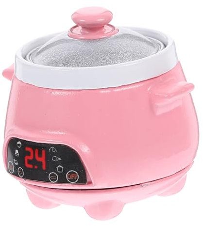 JOINPAYA Cuiseur À Riz Miniature pour Maison De Poupée Mini Scène Modèle Batterie De Cuisine Miniature Jouet Cuisinière Électrique Légère pour Décoration Intérieure
