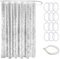 Parastar Rideau de douche transparent - 180 x 180 cm - Avec motif de galets 3D - Anti-moisissure - Imperméable - Avec aimant - Crochets - Bandes de rideau
