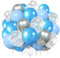 Luftballons Blau Silber,100 Stück Ballons Blau,Konfetti Blau Helium Ballons,Silber Hellblau Latex Ballons Für Kinder Junge Geburtstagsdeko Blau Babyparty Hochzeit