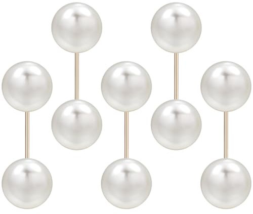 DEARMAMY 5 Stück Perlen Sicherheitsbroschen Damen Schalknopf Schmuckverschluss Weiß Praktische Kleidungsdekoration Für Frauen Alltag Und Fest