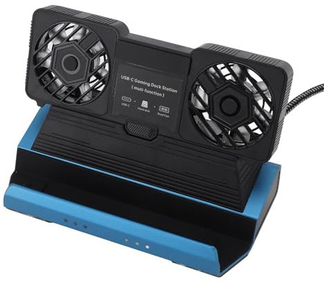 10 in 1 Docking Station for Legion Go, for MSI Claw, Dock Station with 4K 60Hz, Detachable Dual Cooling Fan, 4 USB 3.0, Gigabit Ethernet, PD100W, M.2 NVMe Slot Fit for Legion Go