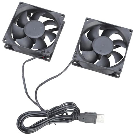Thewasc Double Ventilateur De Refroidissement USB 5V 8x8cm Roulement À Billes Silencieux 2300 Min 32CFM pour Coque D'ordinateur Et Électronique