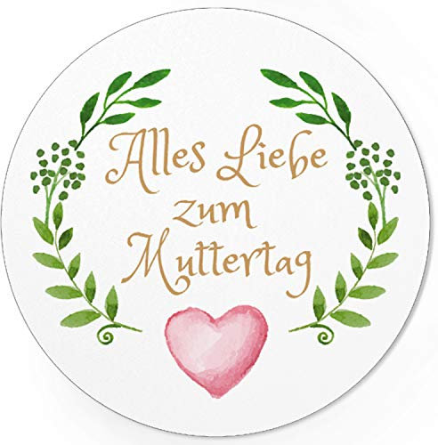 Einladungskarten Manufaktur Hamburg 24 moderne Design Etiketten, rund/Vintage Aquarell Look/Muttertag/Liebe/Herzen/Mama Geschenk/Geschenk-Aufkleber/Sticker/für Firmen