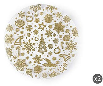 Excelsa Gold Set 2 Piatti Portata/Panettone, Vetro