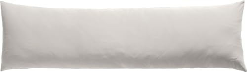 REDBEST Seitenschläferkissenbezug Single- Jersey San Francisco, Silber Größe 40x200 cm - weiche Qualität, bügelfrei, praktischer Reißverschluss, 100% Baumwolle