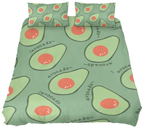 Eslifey 3-teiliges Bettwäsche-Set mit Enten-/Birnen-Motiv, Schlafzimmerdekoration, Bettbezug mit zwei Kissenbezügen