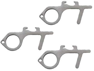 FINDYU Door Opener Tool, Contactless Corrosion-proof Door Closers Security Stainless Steel Door Starter For Public Door Handle ATM Button, 3 Pieces