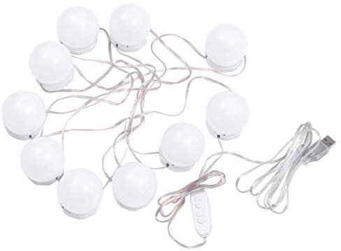 Uonlytech 1 Satz 10 Led-lampen Fenster Blinken Lichter Led-waschtischbeleuchtungs-kit Tageslicht Dimmbare Leuchtmittel Make-up-licht Schminkleiste Leuchte Rotieren Nachtlicht Weiß Bilden