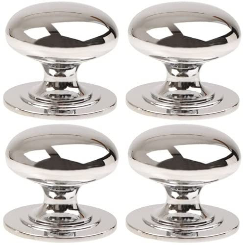 IRONMONGERY HARDWARE ONLINE 4 x Victorian Cabinet/Cupboard Door Knob Polished Chrome - 50mm Dia (2)