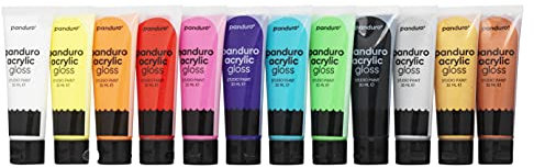 Panduro Acrylfarben in Studioqualität für Kinder 12 Stück x 30 ml, hochwertig, deckend, dickflüssig, vegan, Farben auf Wasserbasis zum Bemalen