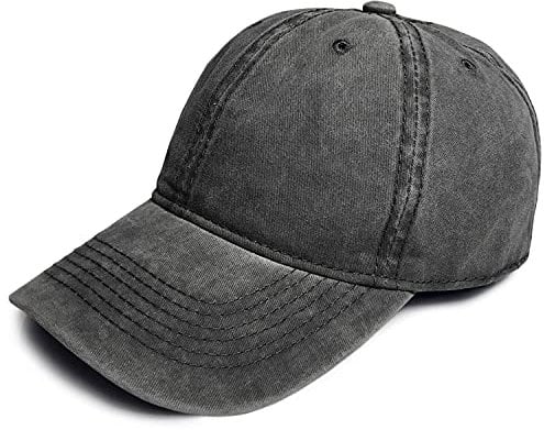 TOSKATOK® Mens Boys Cotton Classic Adjustable Stonewash Peaked Baseball Cap Hat-1