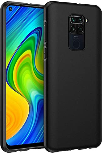 CoolGadget Handyhülle für Xiaomi Redmi Note 9 Ultradünn Matt TPU Schwarz | minimalistisch schlank, erhöhter Kamera und Display Rahmen, flexibles Soft Case, präzise Aussparungen, stylisch
