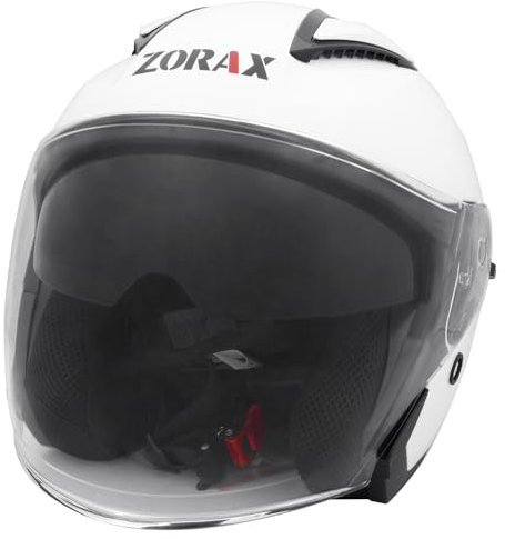 Zorax White L (59cm) ZOR-608 Tula Double Visor Open Face Motorbike Motorcycle Helmet ECE 2206 Approved