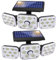 Lot de 2 Lampes Solaires Exterieur Detecteur De Mouvement, SMY Lumiere Solaire Exterieur 3 Têtes 138 LED IP65 Étanche Projecteur Solaire Extérieur De Sécurité avec 3 Modes pour Jardin Cour