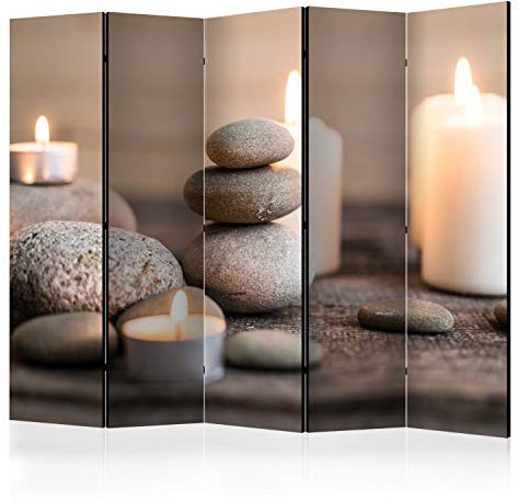 murando Akusticher Raumteiler Steine Foto Paravent 225x172 cm beidseitig auf Vlies-Leinwand Bedruckt Akustikschaum Trennwand Spanische Wand Sichtschutz Home Office p-B-0030-z-c