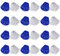 Cheerleading-Pompons, Metallfoliengriff, Cheer Squad Team, temperamentvoller Spaß für Party, Sport, Tanz, je 30 g, Blau, Weiß, 24 Stück