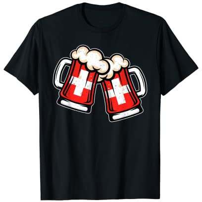 Mug à bière avec drapeau suisse - Bière suisse cool T-Shirt