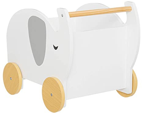 Atmosphera - Kinderwagen Éléphant Holz - weiß - 35x39 cm - Weiß