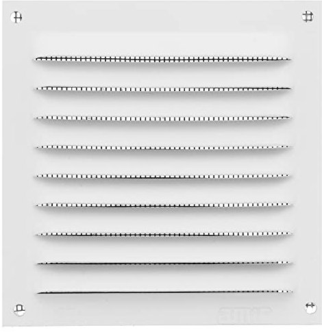 Amig - Rejilla Cuadrada de Aluminio con Mosquitera- Rejillas de Ventilación para Salida de Aire - Ideal para Techo de Cocina y Baño - Medidas 100 x 100 MM - Color Blanco