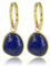 Goldohrringe mit Lapislazuli-Edelsteinanhänger - 36 mm- Ohrringe mit Edelsteinen - Mehrere Farben und GröBe - Echter Edelstein - Bleibt Schön und Kein Irritation