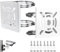 E-HORDE Universal Vertical Pole Mount Bracket for CCTV Security Camera, PTZ Dome Pole Wall Mounting Loop Bracket,Solid Metal Mounting Corner Bracket with 200mm Loops (2, White)