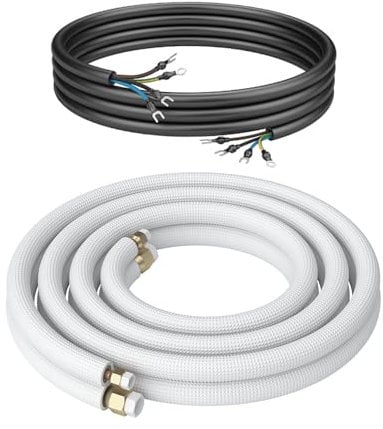 Kältebringer 6m Conduite de frigorigène 1/4 + 3/8 pouce, isolée - Kit de montage de tubes en cuivre pour climatiseurs split, 4 conducteurs