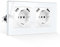 CNBINGO Doppelsteckdose mit USB Anschluss, Dual Typ-A Unterstützung Max.2,1 Amp, Unterputz Steckdose mit Krallen, Schuko Steckdose mit Glasrahmen in Weiß, 2-Fach