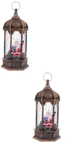 OSALADI 2 Stk Sechseckige Lampe weihnachtsdeko Vintage flammenlose Laterne Weihnachtsgeschenke Laternenlichter im Freien Tischdekoration dekoratives Hausschmuck