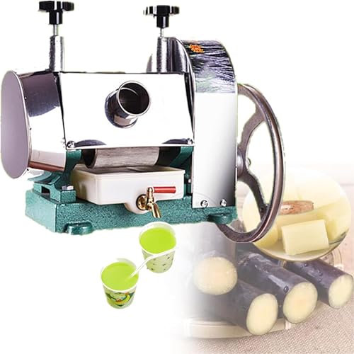 YUNYHAO Zuckerrohr-Entsafter, Manueller Zuckerrohr-Entsafter, 50 Kg/h Zuckerrohr-Entsafter, Edelstahl-Zuckerrohr-Entsafter, 2,48-Zoll-Einlass, Restaurant- Oder Heimgebrauch