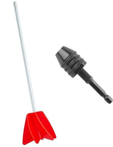 Drill Paint Mixer, Reusable Plaster Mixing Paddle Helix Glazes Stirring Tool Set with Drill Adapter for Resin, Paints and Latexes