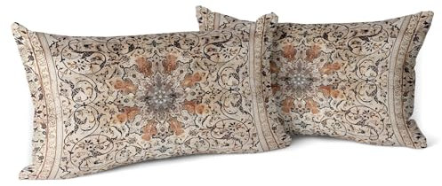 Snylcce 2er Set Boho Kissenbezüge Dekokissen 30 x 50 Samt Soft Kissenbezug Böhmischer Retro Ethno Dekorative Kissenhülle Zierkissenbezüge für Sofa Schlafzimmer Wohnzimmer Zuhause Dekoration Braun