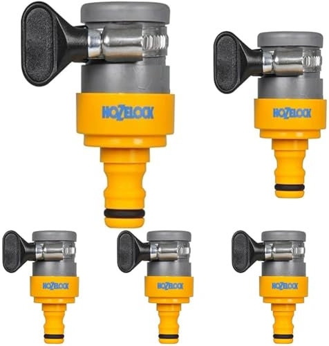 HOZELOCK - Indoor Tap Connector Round ø 14mm - 18mm : for Modern Threadless Kitchen Taps, Adjustable Stainless Steel Collar, Easy and Tight Connection, Loose [2176P9000] (Pack of 5)