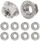 QIMEI-SHOP Dadi Flangiati M10 Esagonali in Acciaio Inox - Dadi Autobloccanti con Flangia e Dentatura DIN 6923 - 10 Pezzi