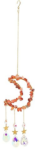 Kuuleyn Mond-Windspiel, Heller Kristallmond, hängender Anhänger, Fensterdekoration, Windspiele, Gartengeschenke für Zuhause, Garten, Party, Hochzeit, Muttertag, Erntedankfest
