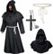 Taufe Mönch Robe Kostüm,Mönch kostüm,Priester robe,Mönch Priester Gewand,Mönchskutte Mittelalter,Herren Männer Mönchskutte,Gewand Mönchskutte Kostüm für Karneval und Rollenspiel Kostüme(XL)