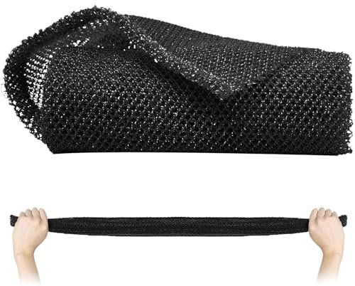 African Net Sponge Bath African Exfoliating Net Cleaning African Net Bathing Sponge Back Scrubbers Shower Body Cleaning Spa Massage Bath Towel Back Scrubber for Women Men Shower (1 Pcs/Black)