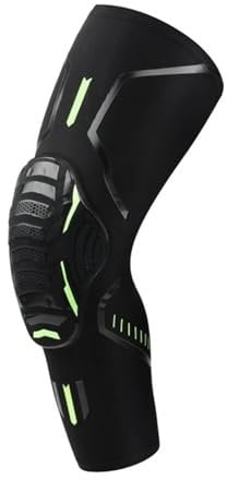 1PC Breathable Absorb Sweat Basketball Knee Pad Honeycomb Shockproof Long Leg Sleeves Knee Brace Football Sports Knee Guard(B 1PC,L)