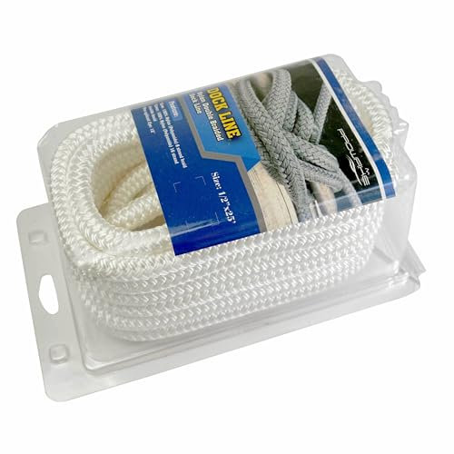 Fender & Festmacherleine Nylon Docking-Leine 9,5 mm (3/8″) – 6 m weiß – UV-beständig & reißfest – Ideal für Schlauchboote