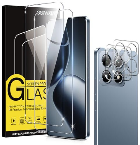Coiwxmoi 2 Piezas Protector Pantalla para Xiaomi 14T 5G 6,67, 2 Piezas Cristal Templado y 2 Piezas Protector de Lente de Cámara, Transparente Ultra Resistente, Dureza 9H,Antiarañazos Cristal Templado
