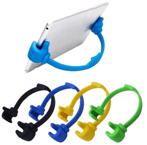 Thumbs-up Cell Phone Stand Holder, Adjustable Silicone Tablet Stand, Portable Desktop OK Stands Holder for Kitchen Travel, Funny Gifts for Women Men Christmas Stocking Stuffers Cool Gadget (4PCS)