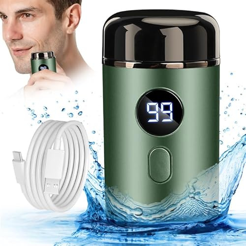 Mini Portable Electric Shaver Kapsel Rasierer Doppelte Verwendung Trocken | Nass Tragbarer Elektrischer Mini Rasierer Herren Type-C Ladung Mini Shaver, Geeignet für Rasur zu Hause Reisen