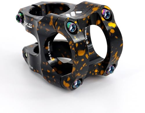 BESNIN Fahrrad Vorbau 0 Grad 31.8mm für Lenker 35mm Kurzer Fahrrad Vorbau Zwei Farben Mix Vorbau Buntes Fahrrad Vorbau (Mix Schwarz-Orange)
