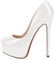 Meinabsatz Damen Plateau High Heels Klassische Pumps Stiletto Absatz Abendschuh Lackoptik Klassisch Weiß 43 EU