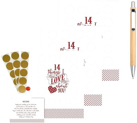 3 Stück Rubbelkarten Zum Valentinstag, „14 Dinge, Die Ich An Dir Liebe“-Rubbelkarten, Countdown-Kalender Zum Valentinstag, Deko-javascript:Geschenke Zum Valentinstag (B-3PC)