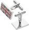 PACKOVE 1 Paar Union Jack-Manschettenknöpfe UK Flag Manschettenknöpfe Britische Flagge Cufflinks Türstangengriffe elastische Flaschenverschlüsse Manschettenknöpfe mit Hemdnieten Messing