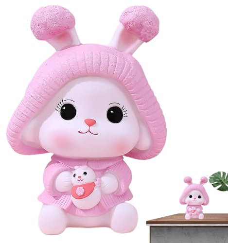 Kinder sparen Bank, Coin Bank, Lerngeldspielzeug, entzückendes Hasendesign, einfach zu bedienen, 13,5 x 16 x 23 cm/5.31x6.3x9.06 Zoll zum Geburtstag