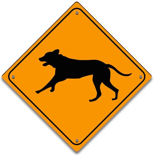 Schild Achtung Vorsicht gelb 20x20cm verschiedene Motive (Hund)